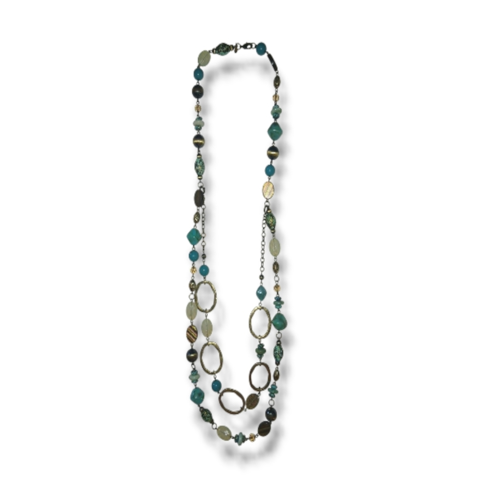 LIKE NEW Premier Designs Two (2) Strand Convertible Beaded Statement Necklace